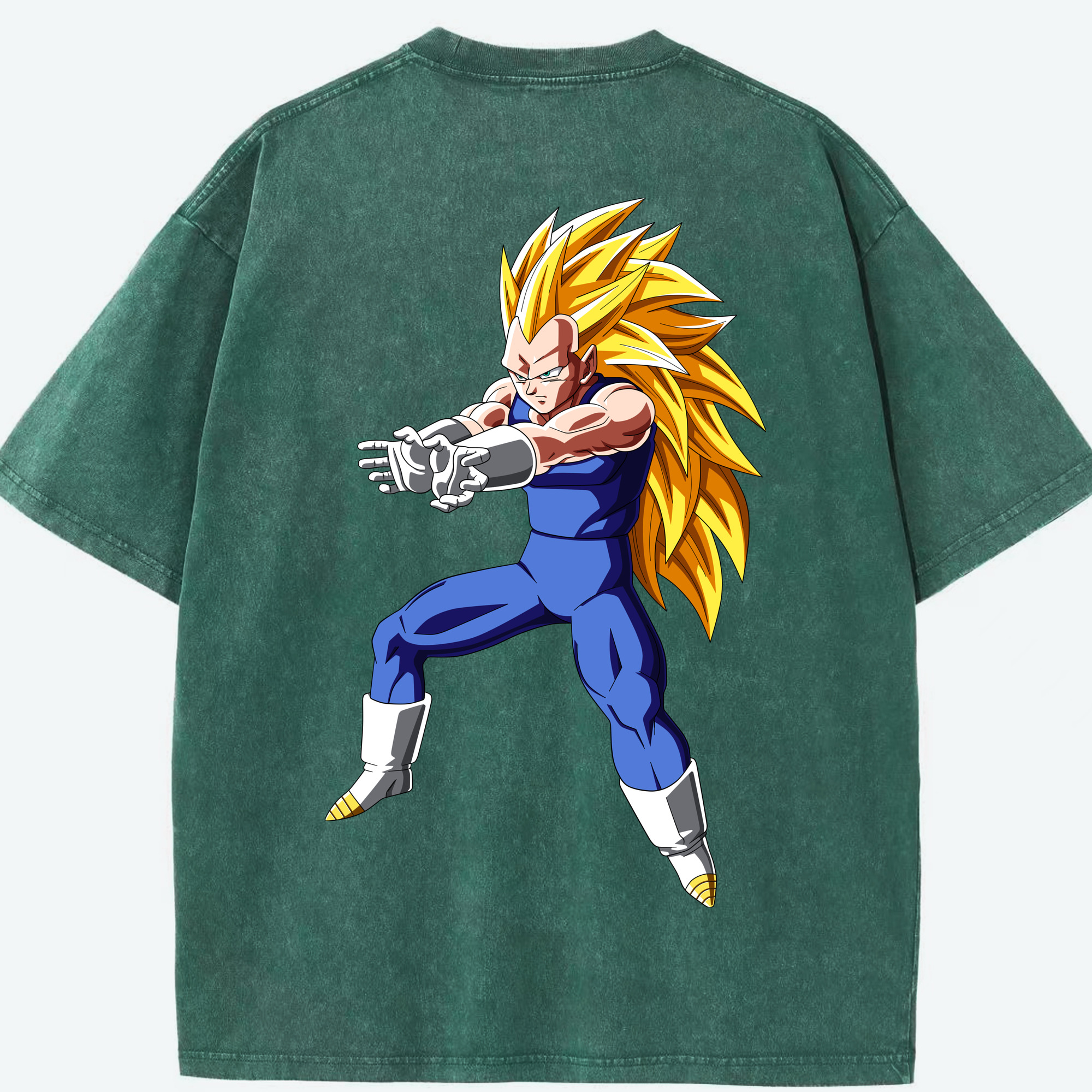 （画像用） ドラゴンボール ベジータ四世（Bejīta Yonsei）DRAGON BALL Vegeta IV 綿100% ヴィンテージ風 半袖Tシャツ（背面プリント）